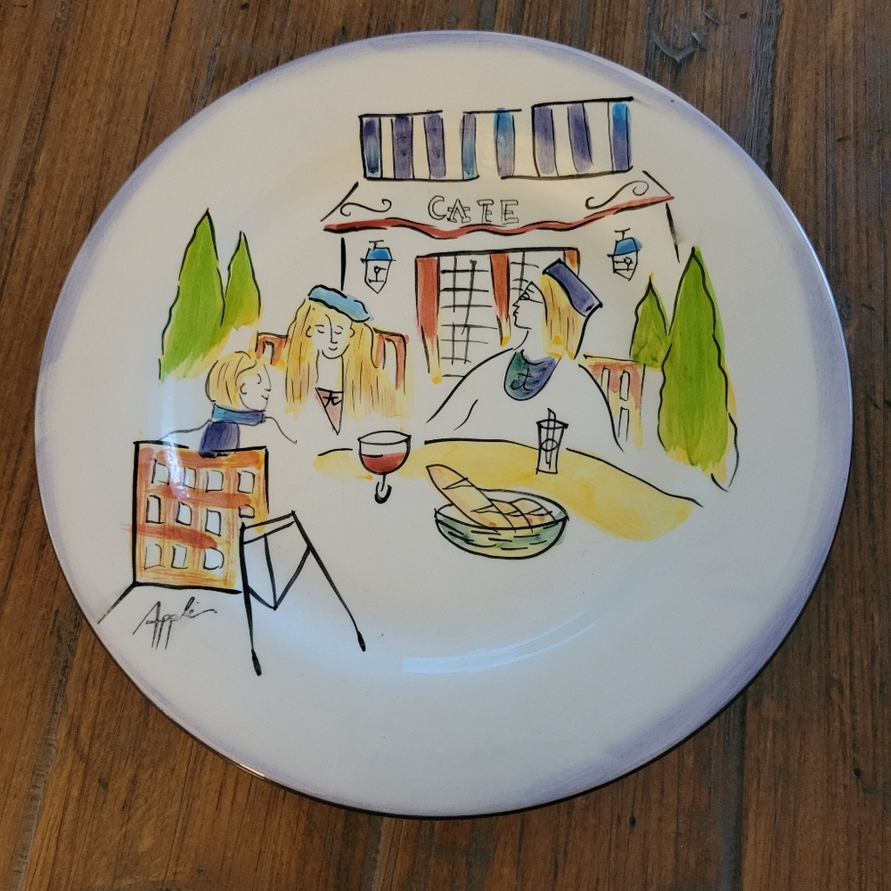 Set of 2 Provence French Themed Salad Plates